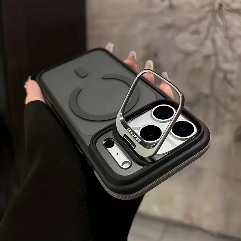 Luxury Matte Transparent for Magsafe Kickstand Stand Phone Case for IPhone 17 13 12 11 Pro Max 16 15 14 Plus Magnetic Back Cover