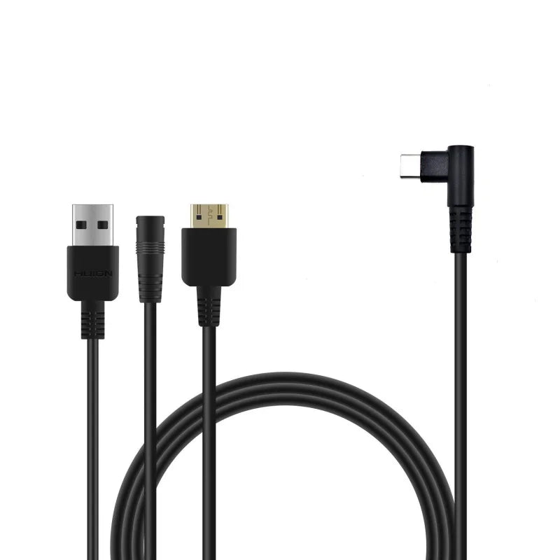3-in-1 CB01 Cable Suitable for Huion Tablet Kamvas Pro 12 / Pro13 / Pro16 with HDMI Power and USB Cables