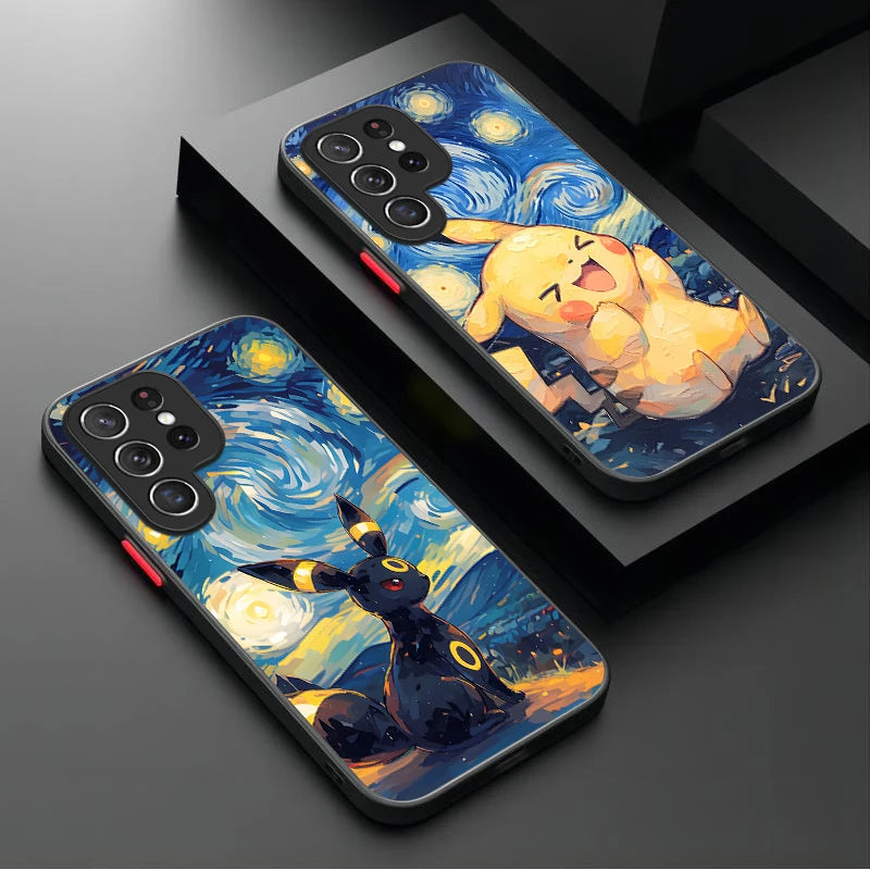 Pokemon Gengar Pikachu Case For Samsung Galaxy S25 Ultra S24 S23 Plus S22 S21 FE A04S A56 A36 A26 A16 A06 A55 A35 A25 A15 5G