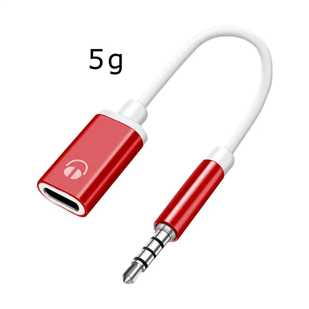 AUX Audio Cable 3.5mm Male to Typec Female Flat Head Earphone to Round Head Car Speaker Adapter Phone Converter Converter