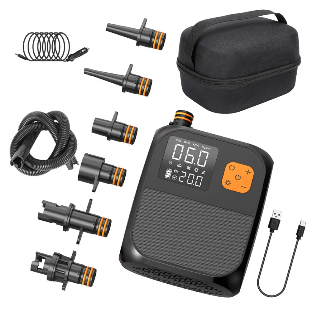 Portable Electric Air Pump, 80W Wireless SUP Pump, Rechargeable 8000mAh Battery Paddle Board Pump,For Inflatables,Boats