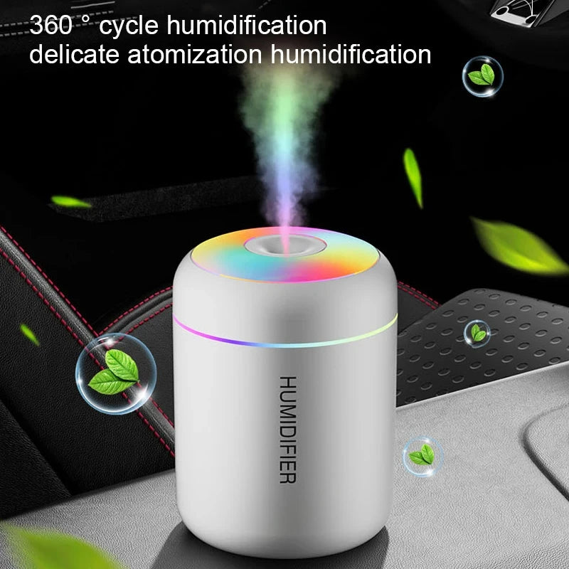 HOMEFISHMini Air Humidifier Usb Aroma Diffuser Essential Oil Purifier Cool Mist Sprayer  Home BedroomLED Desktop humidificador