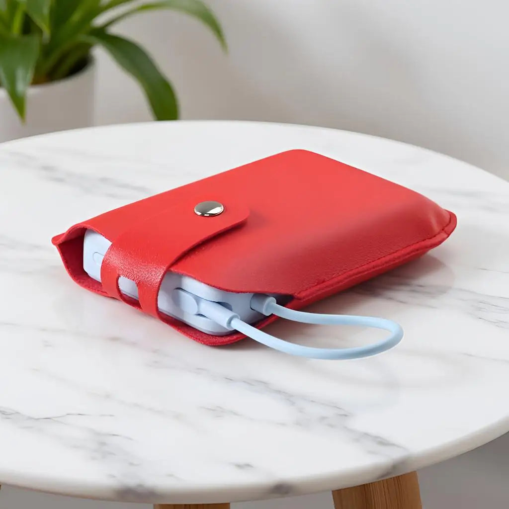 For Xiaomi Magnetic Power Bank 10000 7.5W with Built-in Stand Mobile Battery Protection Cover PU Leather  Portable  Storage Bag