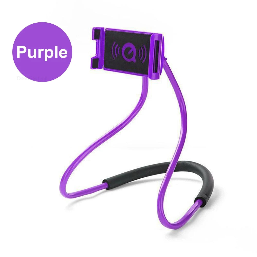 Flexible Mobile Phone Holder Hanging Neck Lazy Necklace Bracket Bed 360 Degree Phones Holder Stand For iPhone Xiaomi Samsung