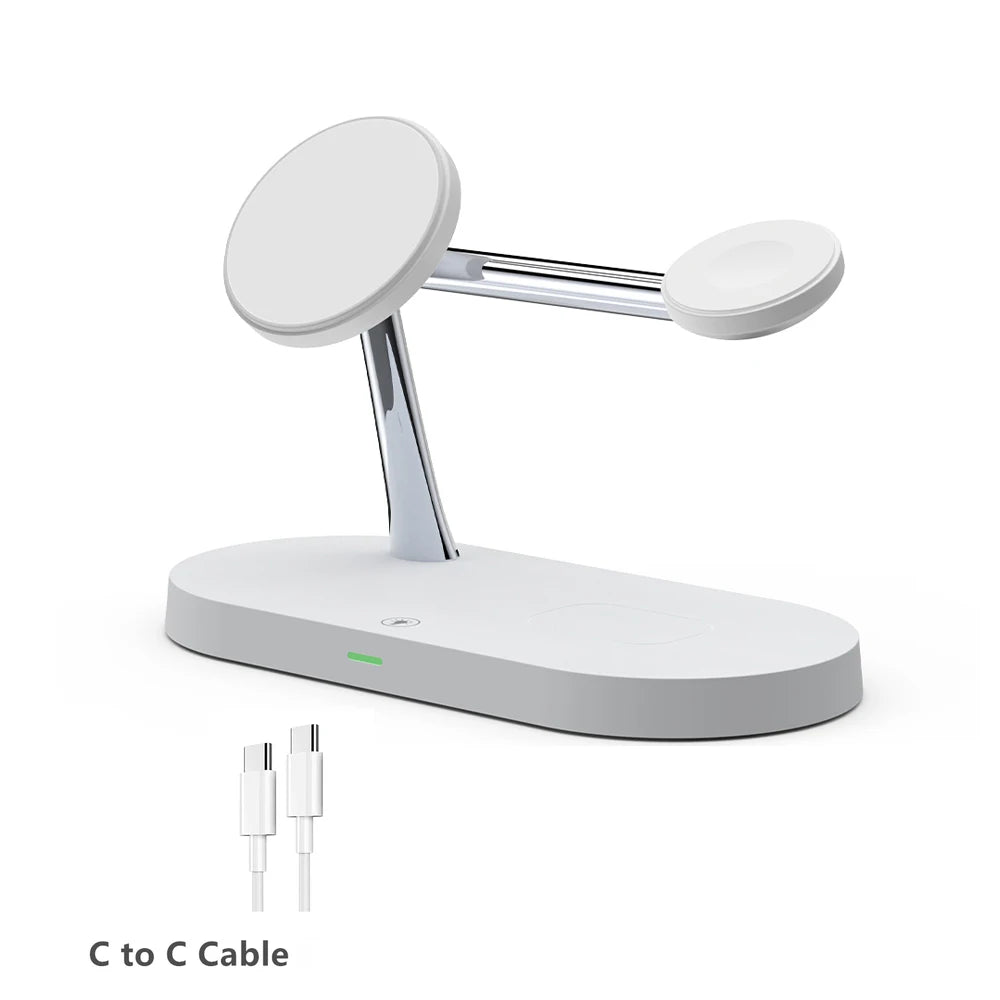 3 in 1 Magnetic Wireless Charger Stand For iPhone 12 13 14 15 16 Fast Charging Station for Apple Watch 10 9 8 7 6 5 Airpods Pro