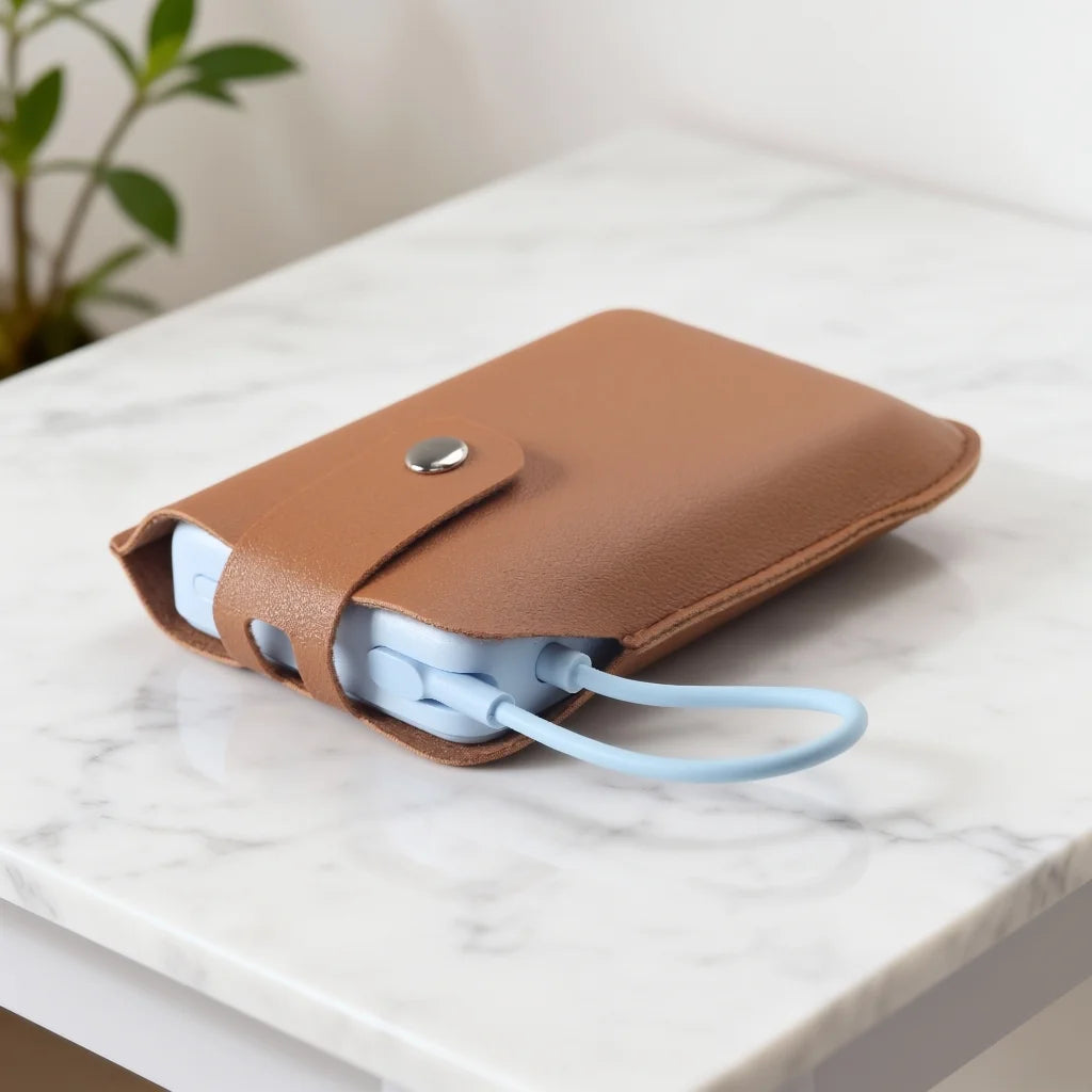 For Xiaomi Magnetic Power Bank 10000 7.5W with Built-in Stand Mobile Battery Protection Cover PU Leather  Portable  Storage Bag