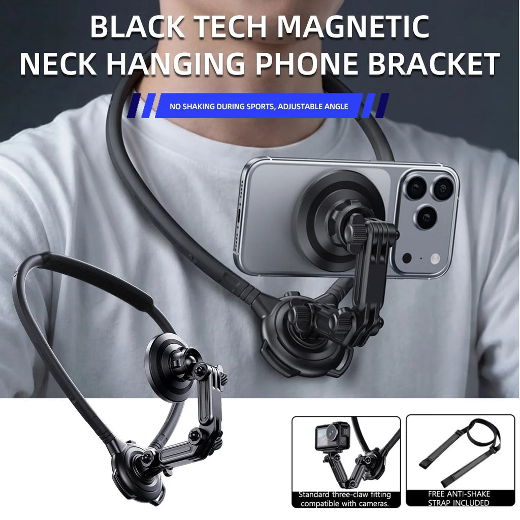 Silicone Magnetic Phone Action Camera 2 in 1 Neck Hold Mount for GoPro Insta360 DJI OSMO Action Universal Action Camera Phone
