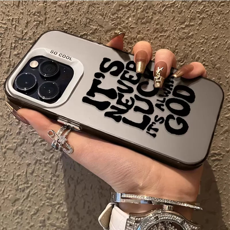 English Letter Aesthetic Phone Case For iPhone 17 Air 16e 16 Pro Max 15 14 Plus 13 12 Mini 11 Pro Shockproof Silicone Back Cover