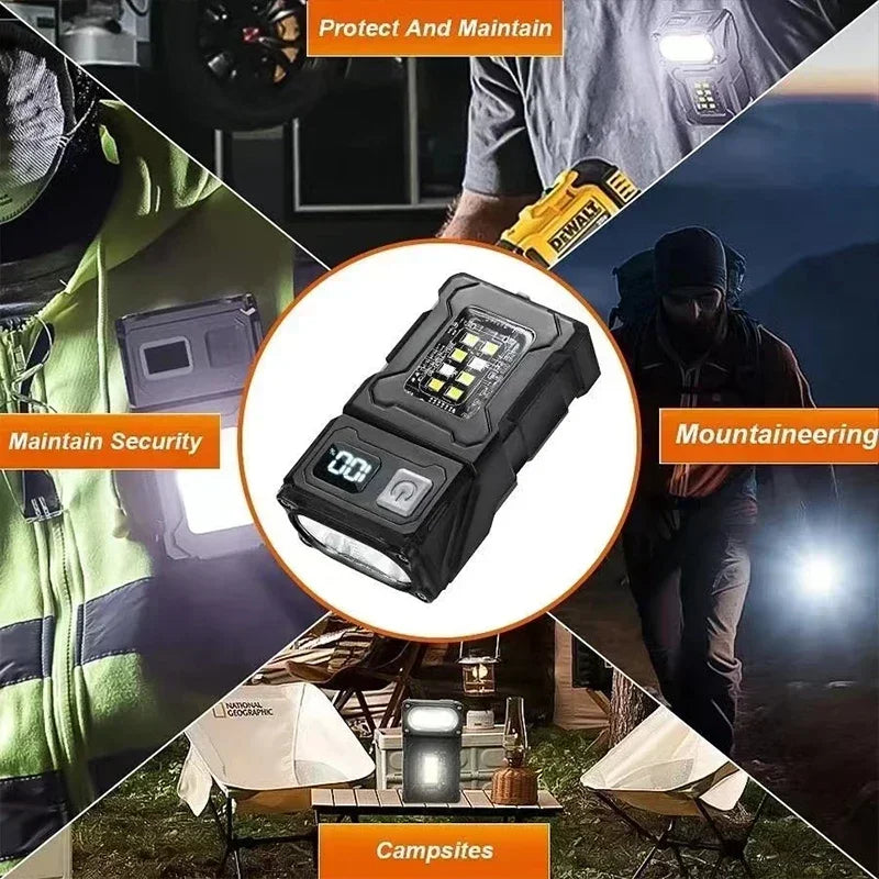 Magnetic Torch Light Work Light Rechargeable MINI COB Flashlight High Power Night Work Emergency Lamp Night Light Small Car Lamp