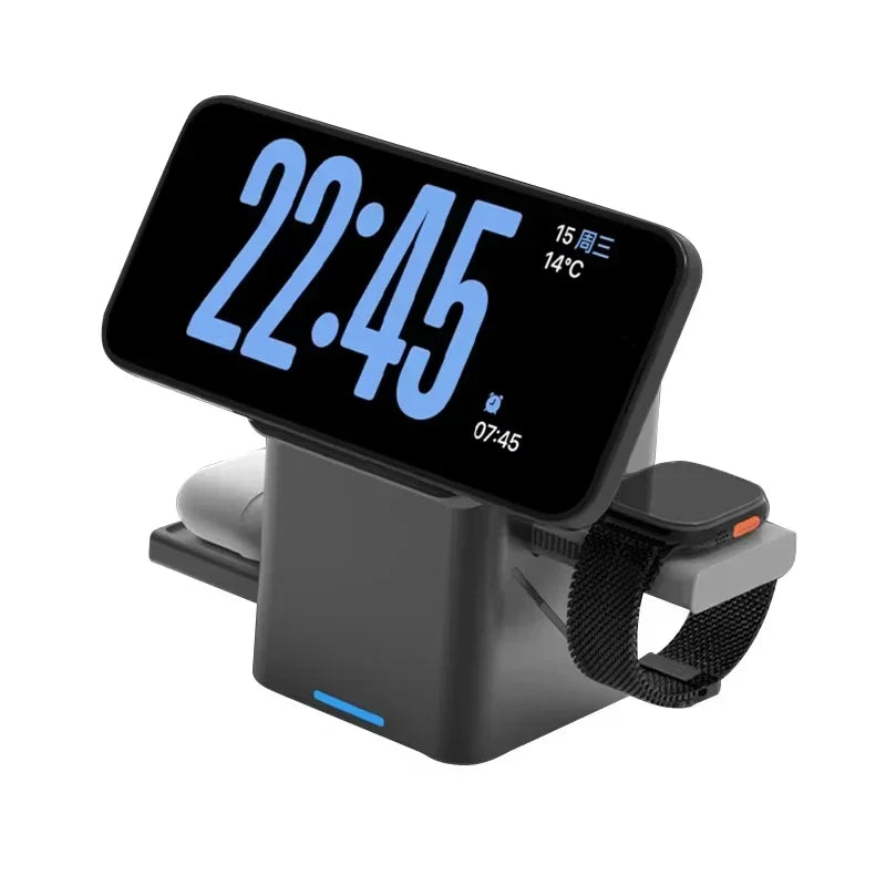 2025 New Automatic Touch Magnetic Multi-function 3 in 1 Wireless Charger for Iphone 16 15 14 13 Pro Max Iwatch Airpods Charger