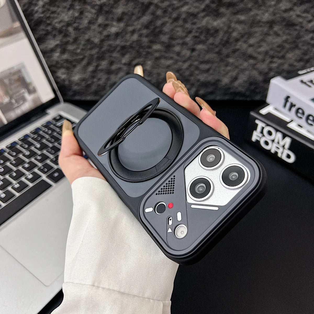 360° Rotate Bracket Magnetic Phone Case For iPhone Air 17 16 15 14 13 12 Pro Max 11 Plus 17E 16E For Magsafe Metal Stand Cover