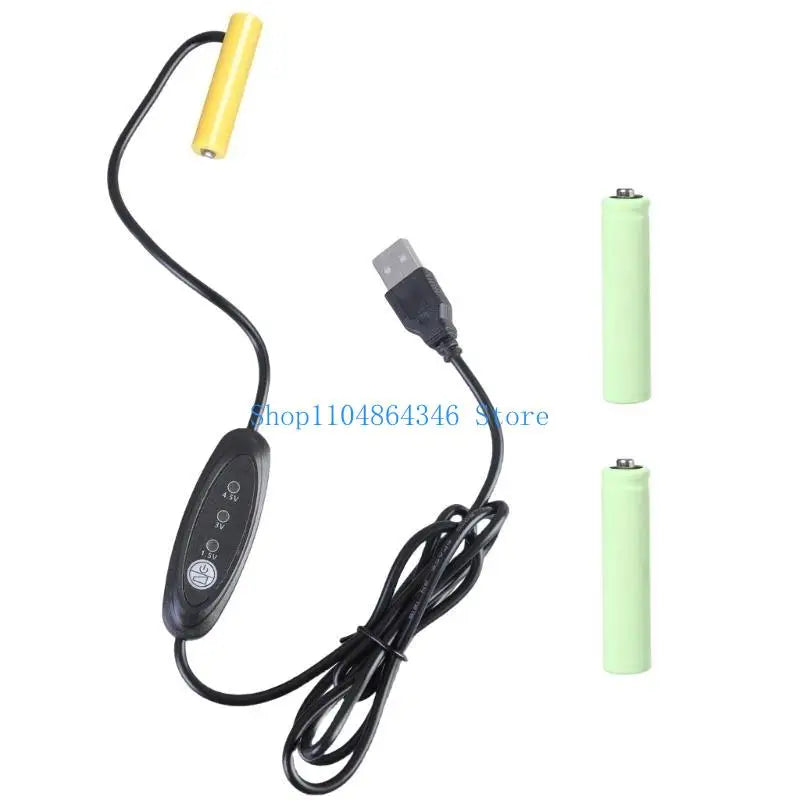 Battery Elimination Cable USB 5V to 3/4.5/1.5V Power Supply Adapter Cord Wire for LED Light Replace 1-3pcs 1.5V 3A LR03