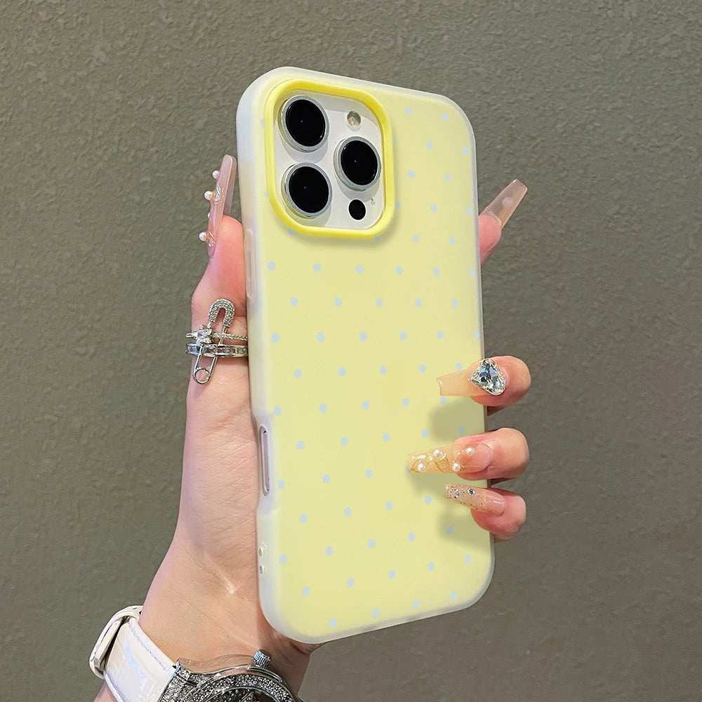 Adorable Light Blue Polka Dot Phone Case For Xiaomi Redmi Note 14 Pro 15C 14C 13C 13 Pro 12 Pro 11 10 Redmi 13 5G 4G Soft Cover