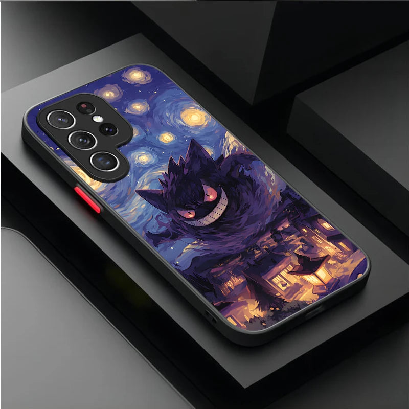 Pokemon Gengar Pikachu Case For Samsung Galaxy S25 Ultra S24 S23 Plus S22 S21 FE A04S A56 A36 A26 A16 A06 A55 A35 A25 A15 5G