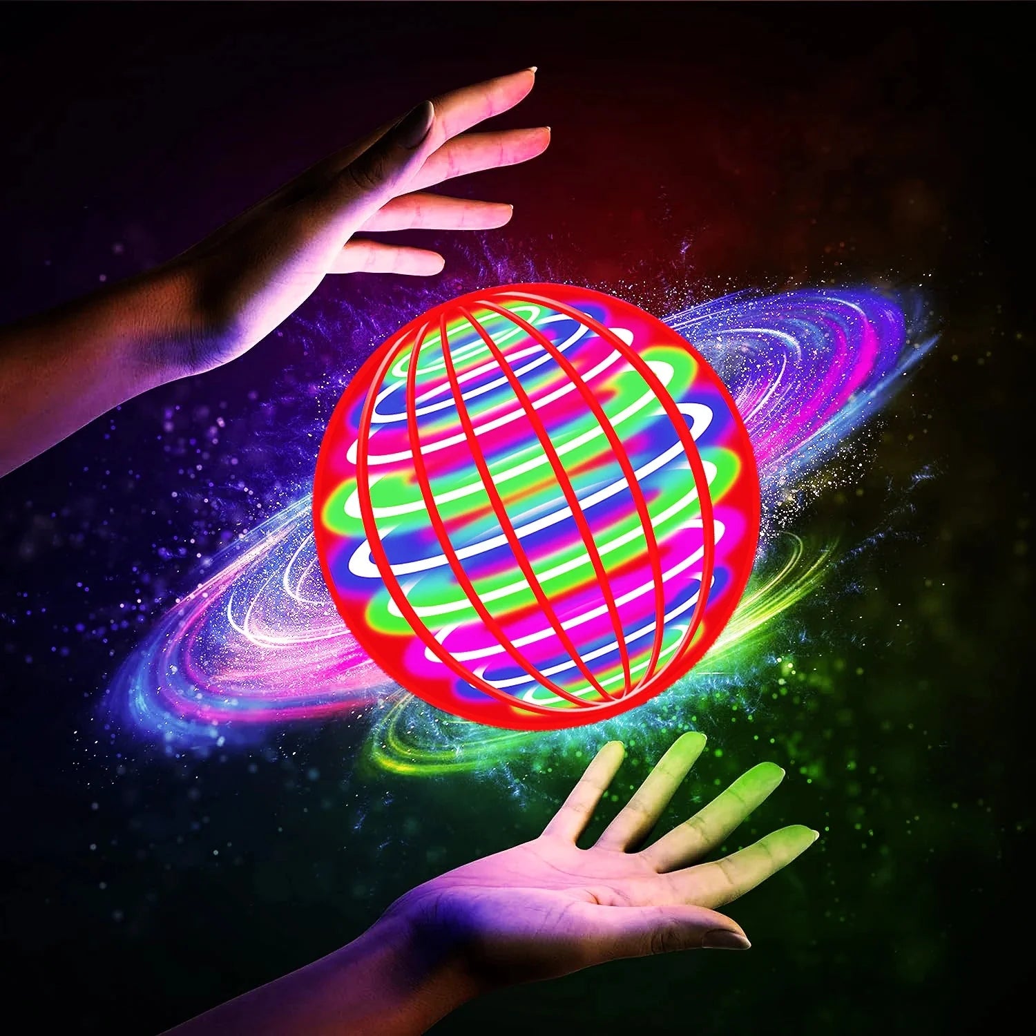 Flying ball, automatic spinning ball, LED dazzling lights, floating magic, fan, UFO flying machine, toy gift, game, sports ball