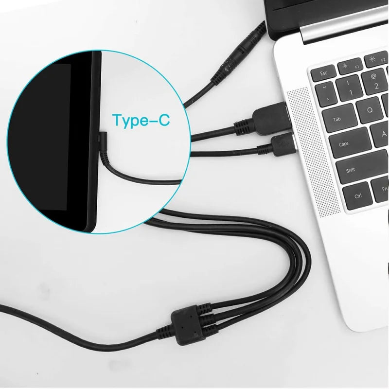 3-in-1 CB01 Cable Suitable for Huion Tablet Kamvas Pro 12 / Pro13 / Pro16 with HDMI Power and USB Cables