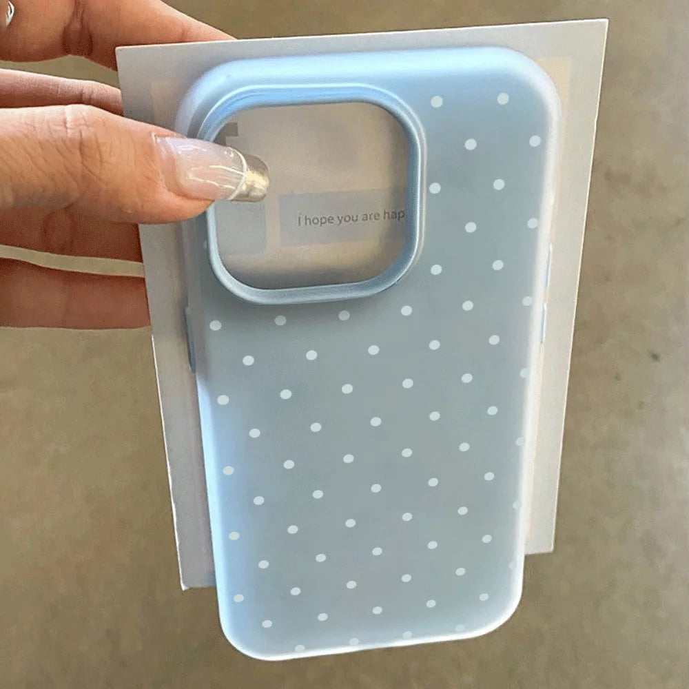Adorable Light Blue Polka Dot Phone Case For Xiaomi Redmi Note 14 Pro 15C 14C 13C 13 Pro 12 Pro 11 10 Redmi 13 5G 4G Soft Cover