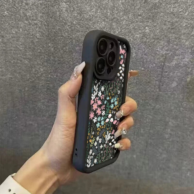 Pink High-bamboo Floral Pattern iPhone Case For Xiaomi Redmi Note 14 13 12 11 Pro Plus 5G Bumper Cover For Redmi 14C 13C Fundas