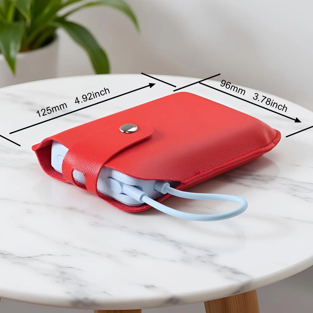For Xiaomi Magnetic Power Bank 10000 7.5W with Built-in Stand Mobile Battery Protection Cover PU Leather  Portable  Storage Bag