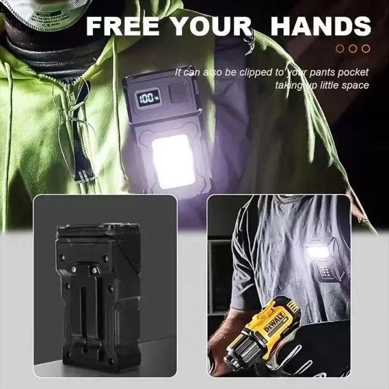 Magnetic Torch Light Work Light Rechargeable MINI COB Flashlight High Power Night Work Emergency Lamp Night Light Small Car Lamp