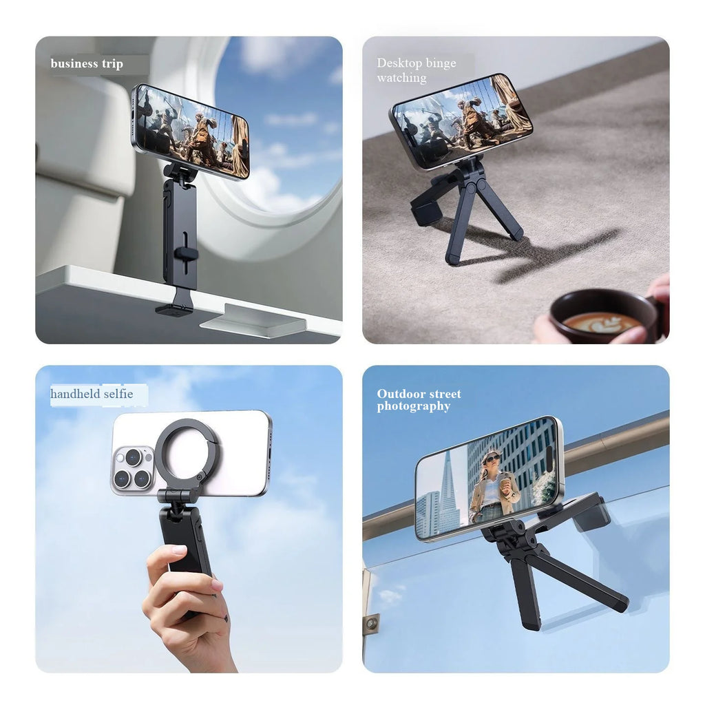 New magnetic phone holder, desktop clip holder, tripod, rotating outdoor travel mountaineering portable desktop holder