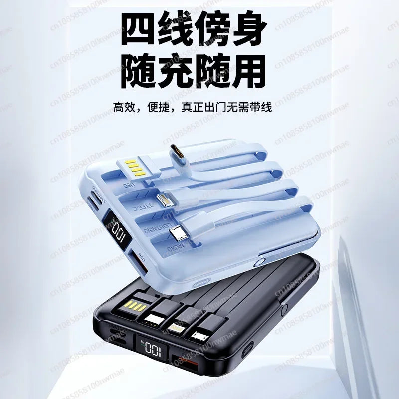 22.5W High-Speed Magnetic Wireless Power Bank – 15W Fast Charging, 4-in-1 Cable Built-in, Foldable Stand Mobile Charger