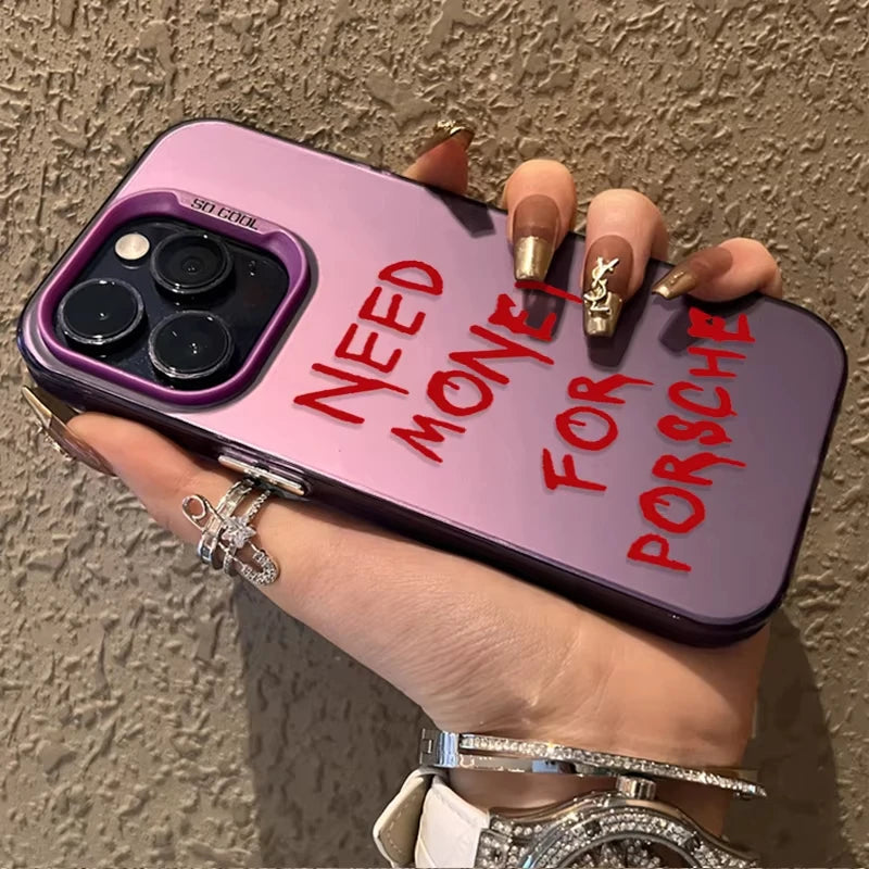 English Letter Aesthetic Phone Case For iPhone 17 Air 16e 16 Pro Max 15 14 Plus 13 12 Mini 11 Pro Shockproof Silicone Back Cover