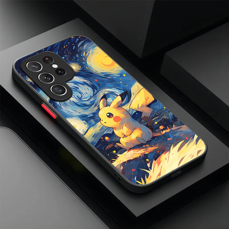Pokemon Gengar Pikachu Case For Samsung Galaxy S25 Ultra S24 S23 Plus S22 S21 FE A04S A56 A36 A26 A16 A06 A55 A35 A25 A15 5G