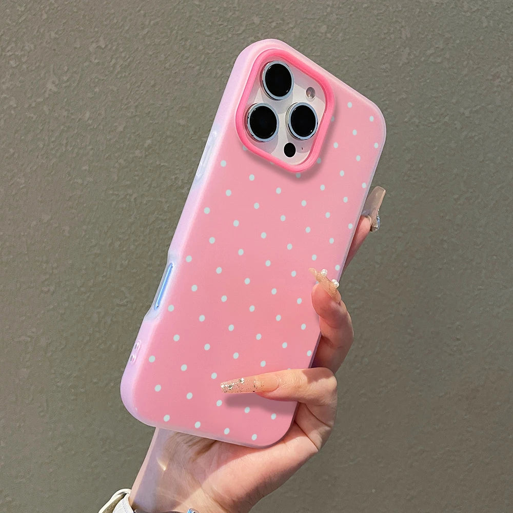 Adorable Light Blue Polka Dot Phone Case For Xiaomi Redmi Note 14 Pro 15C 14C 13C 13 Pro 12 Pro 11 10 Redmi 13 5G 4G Soft Cover