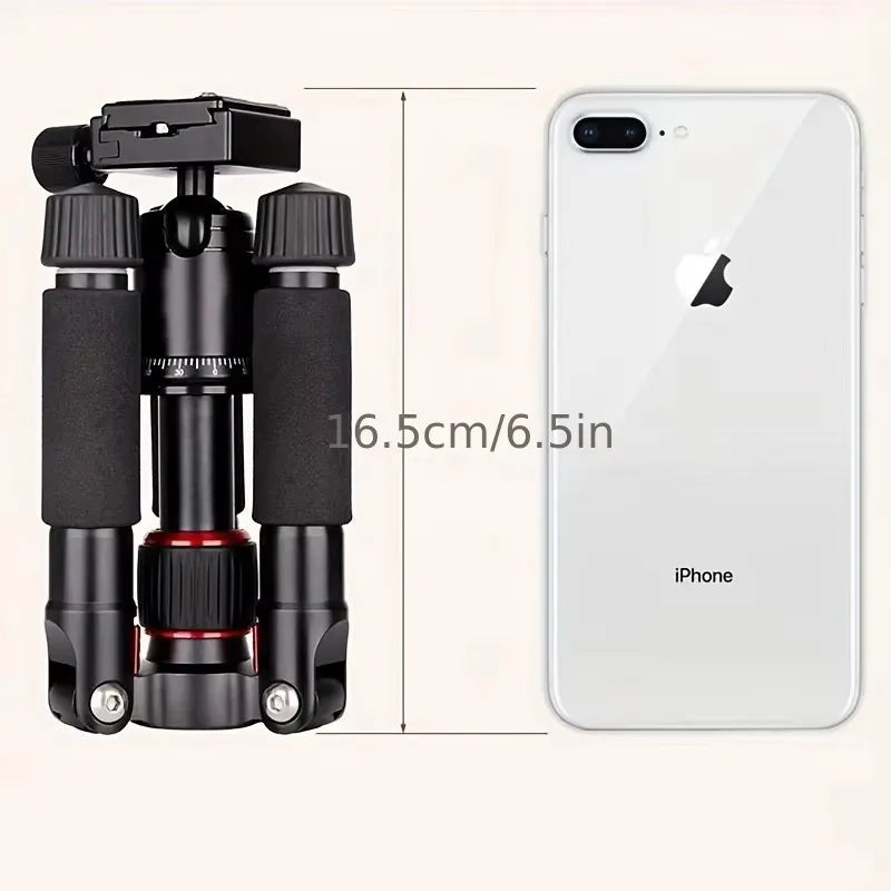 Portable tripod, lightweight travel stand, desktop video mini tripod with 360 degree ball head, suitable for outdoor travel shoo